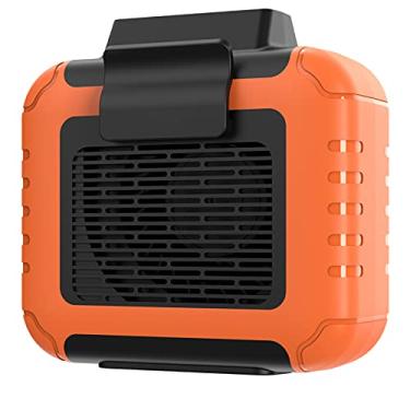Imagem de SLENPET Ventilador portátil de clipe de cintura de 6000 mAh com tempo de funcionamento de 23h, fluxo de ar forte de 6200 RPM, 3 velocidades, bateria recarregável, pessoal, viva-voz, USB, ventilador