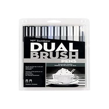 Imagem de Estojo Dual Brush com 10 Canetas Pincéis, Cores Tons de Cinza