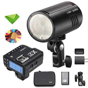 Imagem de Godox Flash AD100Pro AD100 Pro com gatilho de flash X2T-C, 100Ws 2.4G 1/8000 HSS, 0.01-1.5s Reciclagem, 360 flashes de potência total, bateria de 2600mAh, suporte TTL/M/multifunções