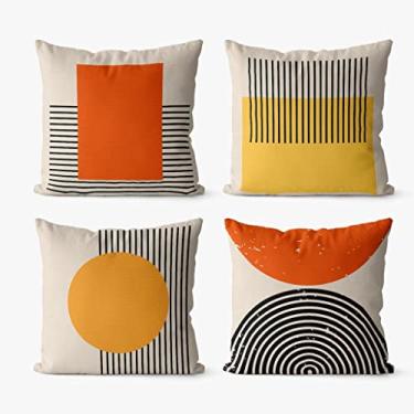 Imagem de Kit 4 Capas De Almofadas Decorativas Mid Century 45x45
