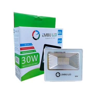 Imagem de Refletor Led Slim 30W 6000K Branco - Embuled