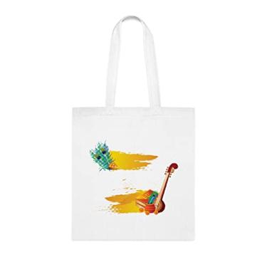 Imagem de Vasant Panchami Festival Elements On Transparent Background Tote Bag, Funny Tote Gift, Shoulder Bag Reutilizáveis, Birthday Christmas Basket Gag Gift Idea, Branco