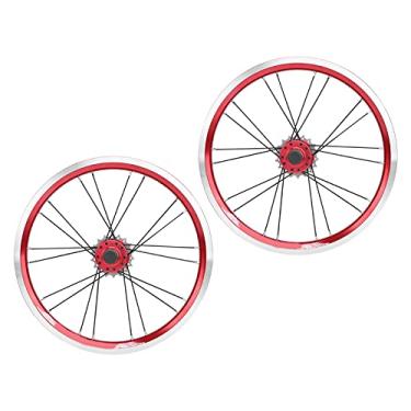 Imagem de Rodas de freio a disco, roda de aro de bicicleta de liga de alumínio para mountain bike de estrada(vermelho)