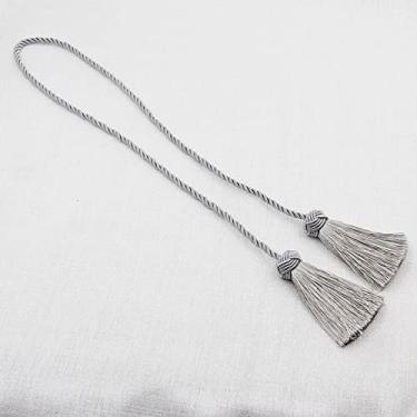 Imagem de 1 peça Acessórios para quarto Cortina de borla franja de amarrar franjas de cortina feitas à mão com fivela de bola pendurada fivela de corda suporte de cortinas atadura, prata