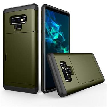 Imagem de Capa de telefone comercial para samsung galaxy note 9 8 s22 ultra s21 s20 s9 s8 plus slots de cartão capa para samsung s7 s6 s22 funda, verde do exército, para galaxy s21