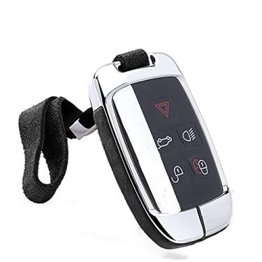 Imagem de CSHU Capa de silicone para chave de carro Capa de chaveiro com chave de bolsa, adequado para Land Rover Range Rover Sport Evoque Freelander 2 Jaguar XE XJ XJL XF C-X16 V12, preto
