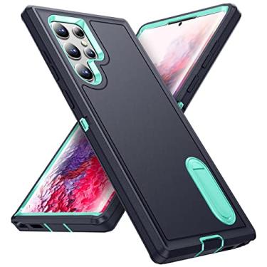 Imagem de Estojo de armadura dura à prova de choque fashion para Samsung Galaxy S22 Ultra 5G S22ultra S 22 Plus Capa de suporte anti-impressão digital, azul marinho, para Galaxy S22 Ultra