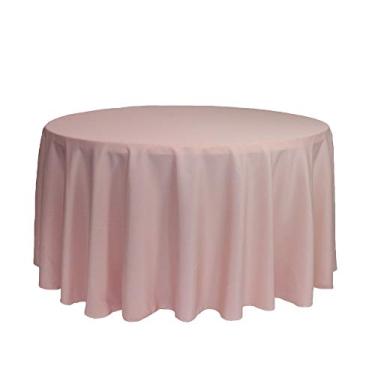Imagem de YOUR CHAIR COVERS - Toalha de mesa redonda de poliéster premium de 300 cm – Blush, toalha de mesa de linho para mesas redondas padrão