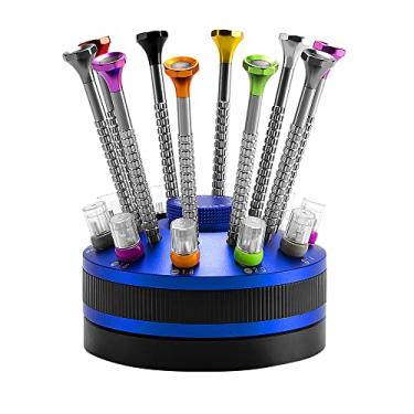 Imagem de Conjunto de 10 peças de chaves de fenda de precisão e chaves de fenda Phillips em tamanhos diferentes com 20 lâminas de substituição extra, conjunto de chaves de fenda para relógio, joias, óculos