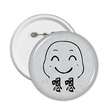 Imagem de Adorável preto bonito bate-papo padrão feliz pinos redondos crachá botão decoração acessório 5 peças