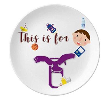 Imagem de Prato de porcelana Eagle Fly Stay Branch Prato redondo para jantar masculino