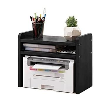 Imagem de KIZQYN Suporte de impressora copiadora prateleira de armazenamento de mesa simples rack de impressora de escritório estudante pequeno economia de espaço prateleira criativa prateleira de livros impressora de mesa (cor: D-2 camadas)