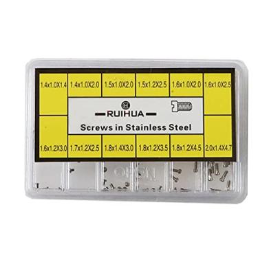 Imagem de MOOKEENONE Parafuso de caixa traseira de relógio de metal 12 tamanhos um relógio de cabeça com fenda ferramentas de reparo