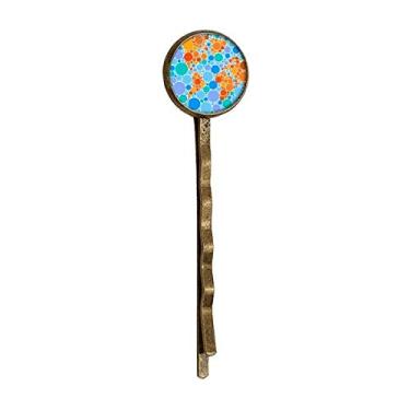 Imagem de Blue Orange World Map Earth Retro Metal Hair Bobby Pin Headwear