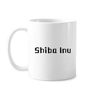 Imagem de Caneca clássica Shiba Inu copo de cerâmica branca presente com alças 350 ml