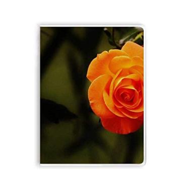 Imagem de Caderno de flores verde escuro laranja capa de goma Diário capa macia