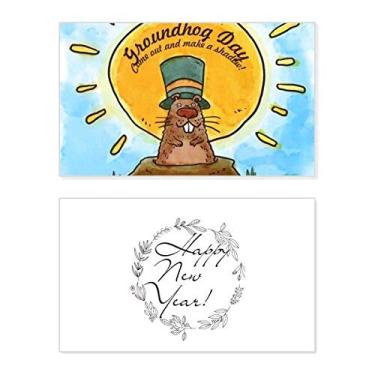 Imagem de Groundhog Day USA America Canada Festival Ano Novo Festival Cartão de felicitações Bless Message Present