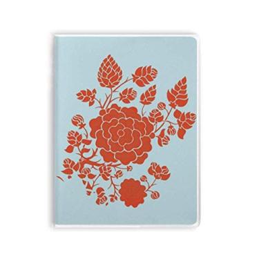 Imagem de Caderno de flores vermelhas com estampa de rosas para pasta de goma
