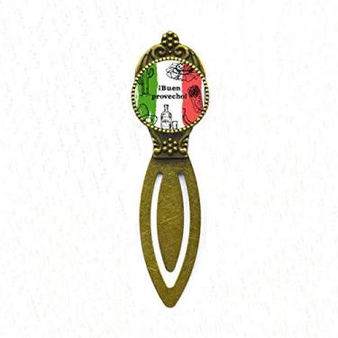 Imagem de Marcador de página retrô com estampa da bandeira da Culinária do México