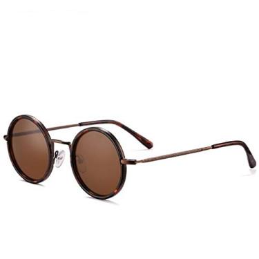 Imagem de Óculos de sol Unissex Polarizado, Óculos de Sol Unissex Redondo com Lentes Proteção Uv400 (C5)