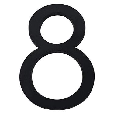 Imagem de Placa grande flutuante de número de casa preta, 10 cm, sinalização moderna para construção ao ar livre, números Huisnummer, placa de endereço, números de porta de casa