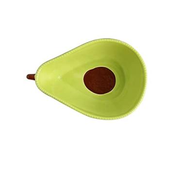 Imagem de GUIPAIHAI Lindo prato de cerâmica em forma de abacate doméstico frutas salada prato criativo pires (cor: tigela G/21,5 cm15 cm8 cm)