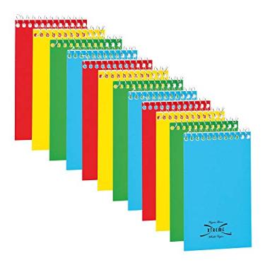 Imagem de National Livro de notas, régua estreita, encadernação superior, cores sortidas, 7,6 cm x 12,7 cm, 60 folhas, pacote com 12 (31120-12)