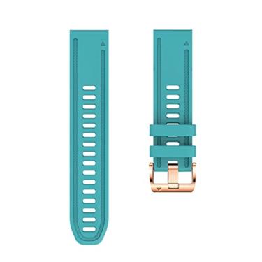 Imagem de DFAMIN Para Garmin Fenix 7S 6S 5S Pulseira 20mm Pulseira Fivela de Ouro Rosa Para Fenix 6s Pro 5s Plus Silicone Pulseiras de Substituição Rápida (Cor: Verde Azul, Tamanho: Para Fenix 6S Pro)