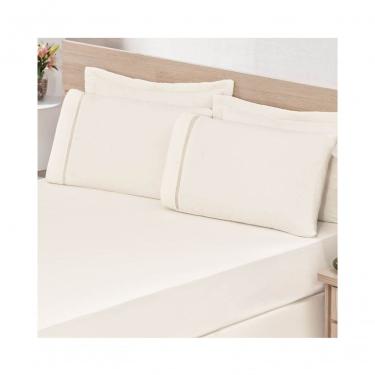 Imagem de Fronhas Percal com Zíper 02 Peças Palha Bordados Ricardo