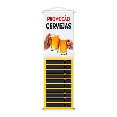 Imagem de Banner Cervejas Bebidas Tabela Preços 100x30cm
