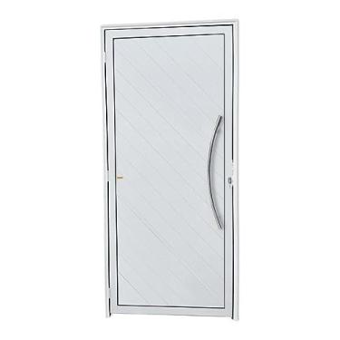 Imagem de Porta de Alumínio Lambril 210x100cm com Puxador Savana Super Brimak Branco