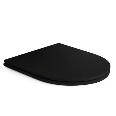 Imagem de Assento Sanitário Poliéster Luxo Carrara Preto Fosco para vaso Deca