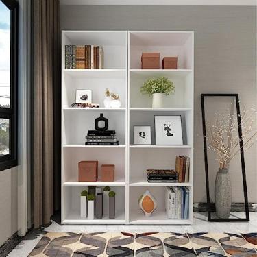 Imagem de Conjunto 2 Estantes para Livros Biblioteca 10 Nichos 1,2x1,8m Multy