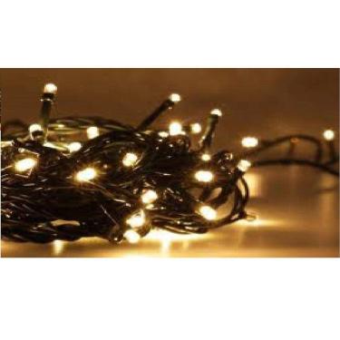 Imagem de Luz de Natal Cordão 100 Lâmpadas Led Warm Fio Verde Externo 10 Mts 127v M/f