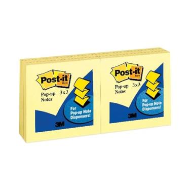 Imagem de Caixa de de 25-3M Post-it Notas amarelas originais Pop-ups-Original Pop-up Notes, 100 folhas/bloco, 7,62 x 7,62 cm, amarelo