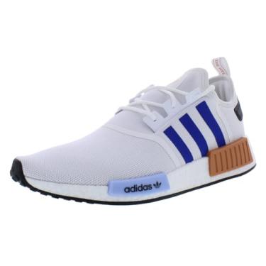 Imagem de adidas Tênis masculino NMD R1, Branco nuvem, azul semi lúcido, preto central, 45
