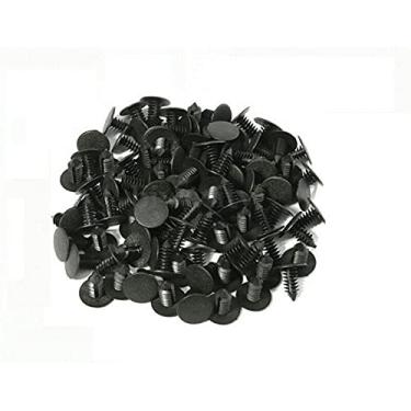 Imagem de 100 peças buraco de carro plástico parafusos pretos rebites fixador para-lama pino amortecedor clipes adaptador 8 mm atacado lote acessório