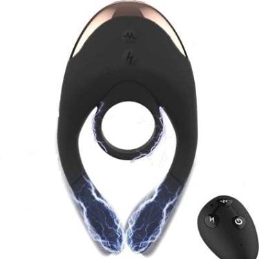 Imagem de Vibrador de penis masculino para casal 10 estimulador de vibraçao clitoris feminino, vibrador de silicone de penis duplo anel de clitoris com controle remoto, brinquedos sexuais ajustAveis R3A