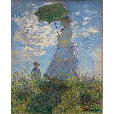 Imagem de Mulher com Sombrinha (1875) de Claude Monet - 30x37 - Tela Canvas Para Quadro