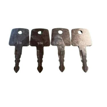 Imagem de Pacote com 4 chaves de ignição 14# 974 2820-00003-0 para equipamentos pesados Sakai Blacktop Roller