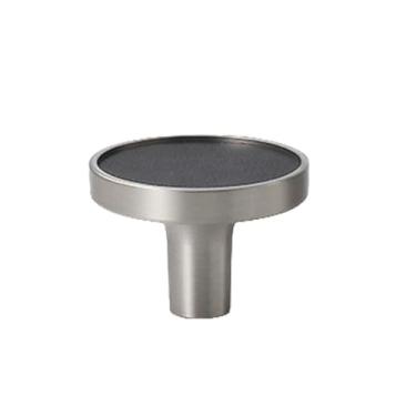 Imagem de Puxadores de couro feitos à mão, estilo nórdico, liga de zinco, maçaneta de porta, gaveta, armário, guarda-roupa, ferragem de móveis, botão preto escovado