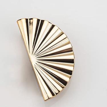 Imagem de Manípulo de plástico de girassol nórdico luz luxuosa armário armário TV puxador moderno simples ouro armário porta (ouro 8,8 * 4,5 cm)