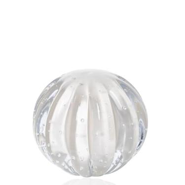 Imagem de Peso de Papel Esfera Enfeite Pequeno Murano Dear Luxo Branco + Bowl de Cristal