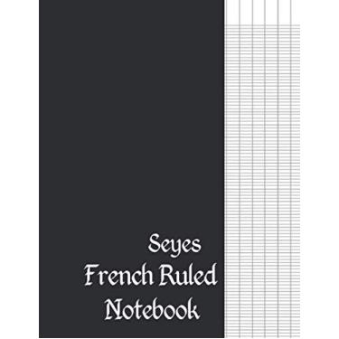 Imagem de Caderno com pauta francesa Seyes: Diário - A4 - Papel Off White: Para escrever - Papel de caligrafia em branco de 8 mm | 150 páginas | Encadernação perfeita | Capa macia durável