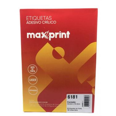 Imagem de Etiqueta 6181 Ink/Las 25,4X101,6Mm 100Fls Maxprint