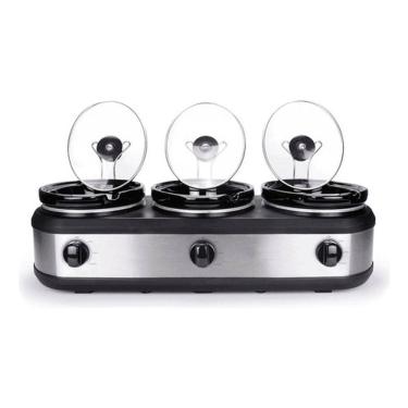 Imagem de Triplo Rechaud Buffet Elétrico 3 Panelas Aço Inox - 127v