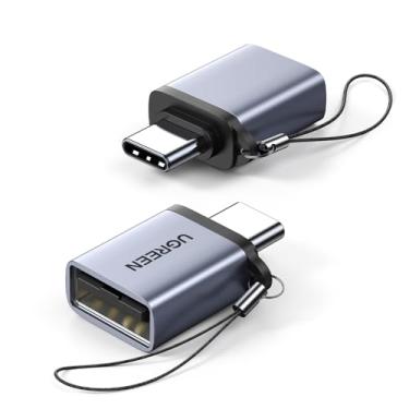 Imagem de UGREEN USB 3.1 para USB C Otg Adapter Com Lanyard (2 Packs) Tipo C para USB Female Adapter Gen1 Thunderbolt 4 Converter Compatível com iPad/MacBook Pro/Surface/Tablets/Type-C Phones and headphones