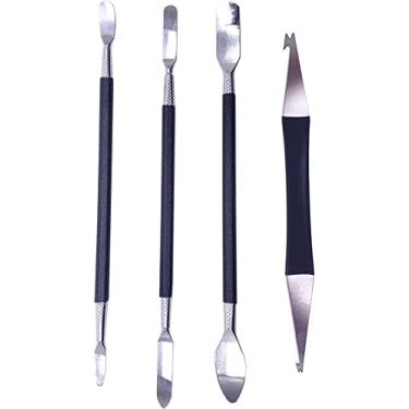 Imagem de TUOREN Ferramentas de reparo de instrumentos de sopro de madeira com gancho de mola de cabeça dupla, kit de ajuste de nivelamento para clarinete saxofone oboé flauta piccolo 4 peças