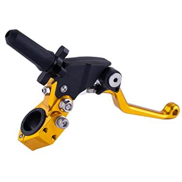 Imagem de PRO CAKEN 22 mm Universal Motocicleta Alumínio 360° Liga Dobrável Clutch Alça de Motocicleta com Assento de Montagem para Motocicleta Street Sport Dirt Pit Mini Bikes Scooter ATV-Gold
