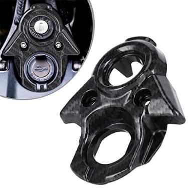 Imagem de JFG RACING Surron Capa de interruptor de chave de ignição, conjunto de chaves de fibra de carbono de imitação, tampa do cilindro de bloqueio de ignição para Sur Ron X/Sur Ron S/Sur Ron LBX/X260/X160